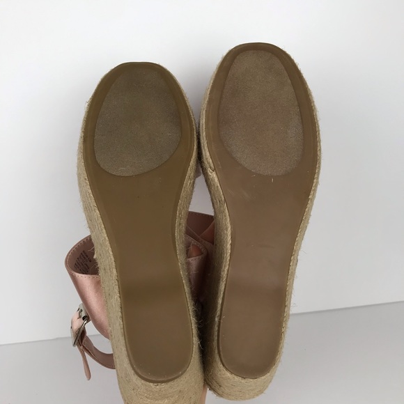 Steve Madden Woven Wedge Sandal Pink Satin Straps - Picture 15 of 16